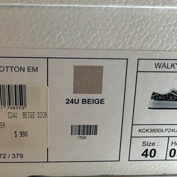 DIOR WALK'N Leopard Mizza Cotton Platform Lace Up Low Top Sneakers Shoes - Picture 15 of 15